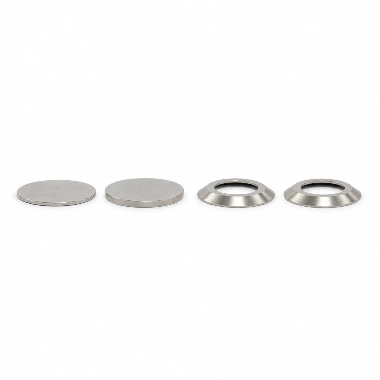 CR2032 aluminum-clad spacers and conical springs, side profile