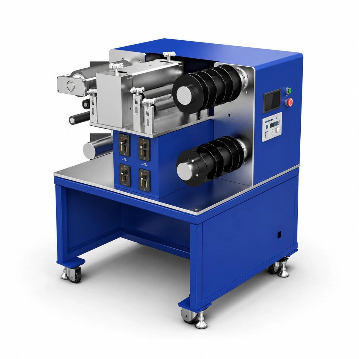 FL-LFT series roll-to-roll battery electrode slitting machine with circular knives and dual rewind shafts