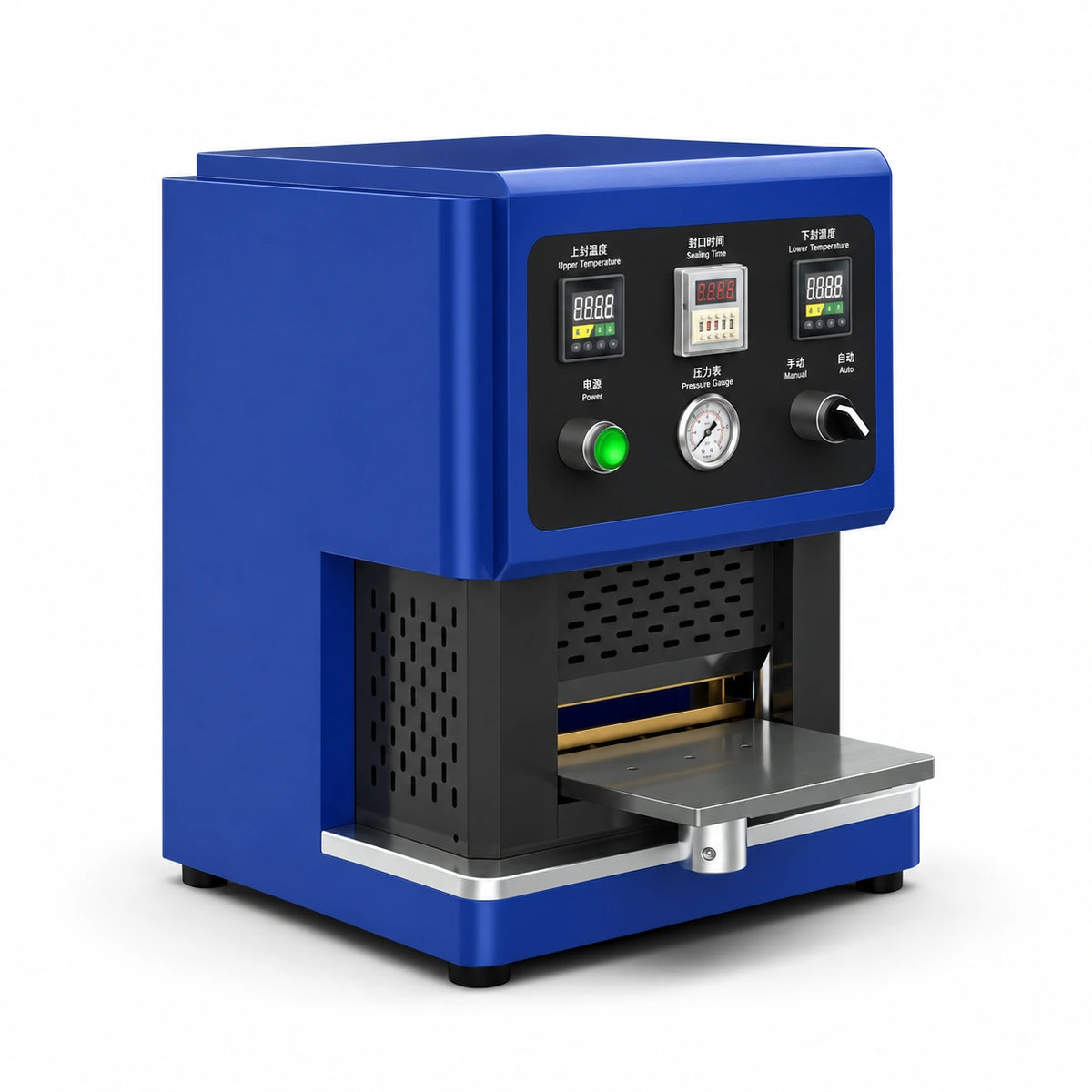 FL-SFZ series benchtop pouch cell top and side heat sealing machine with temperature controls and work support table