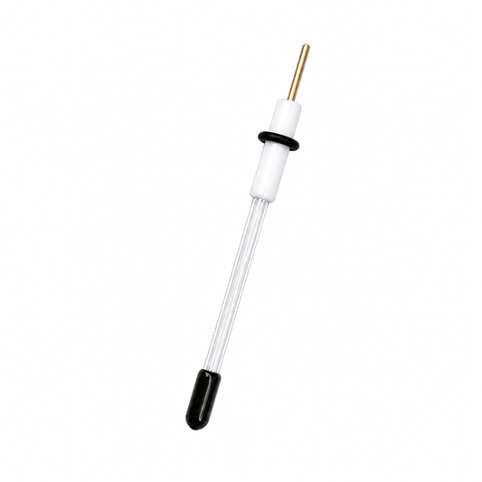 Angled view of R0202 silver silver-ion reference electrode